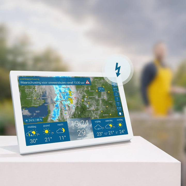 wetteronline home 4 WetterDisplay, WLAN-Wetterstation mit WetterRadar: Wetterfilm auf grossem HD-Far