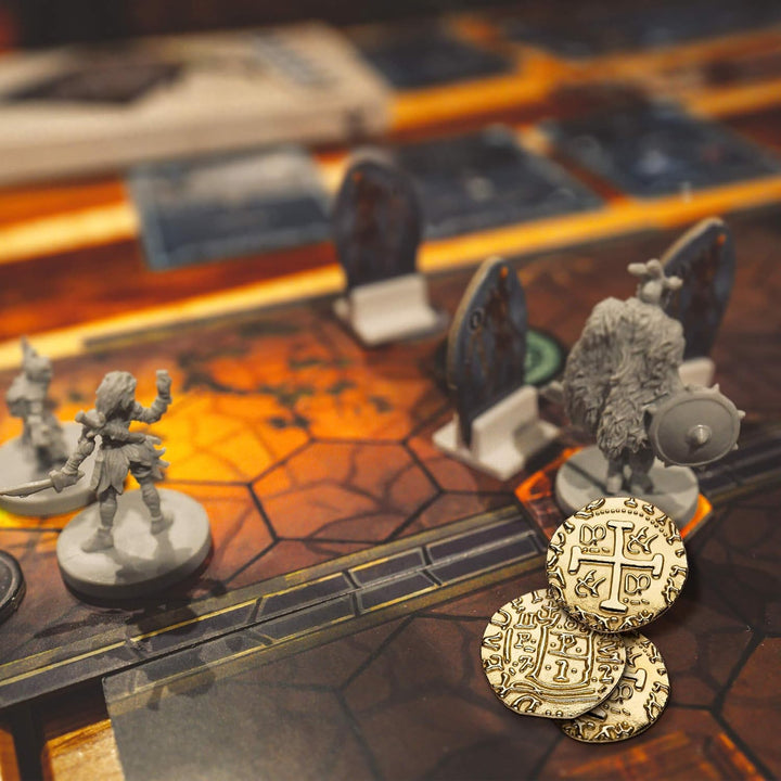 Piraten Münzen Zubehör, 100 Goldmünzen-Set, Metall Goldtaler Deko Dublonen für DND Brettspiele, Cosp