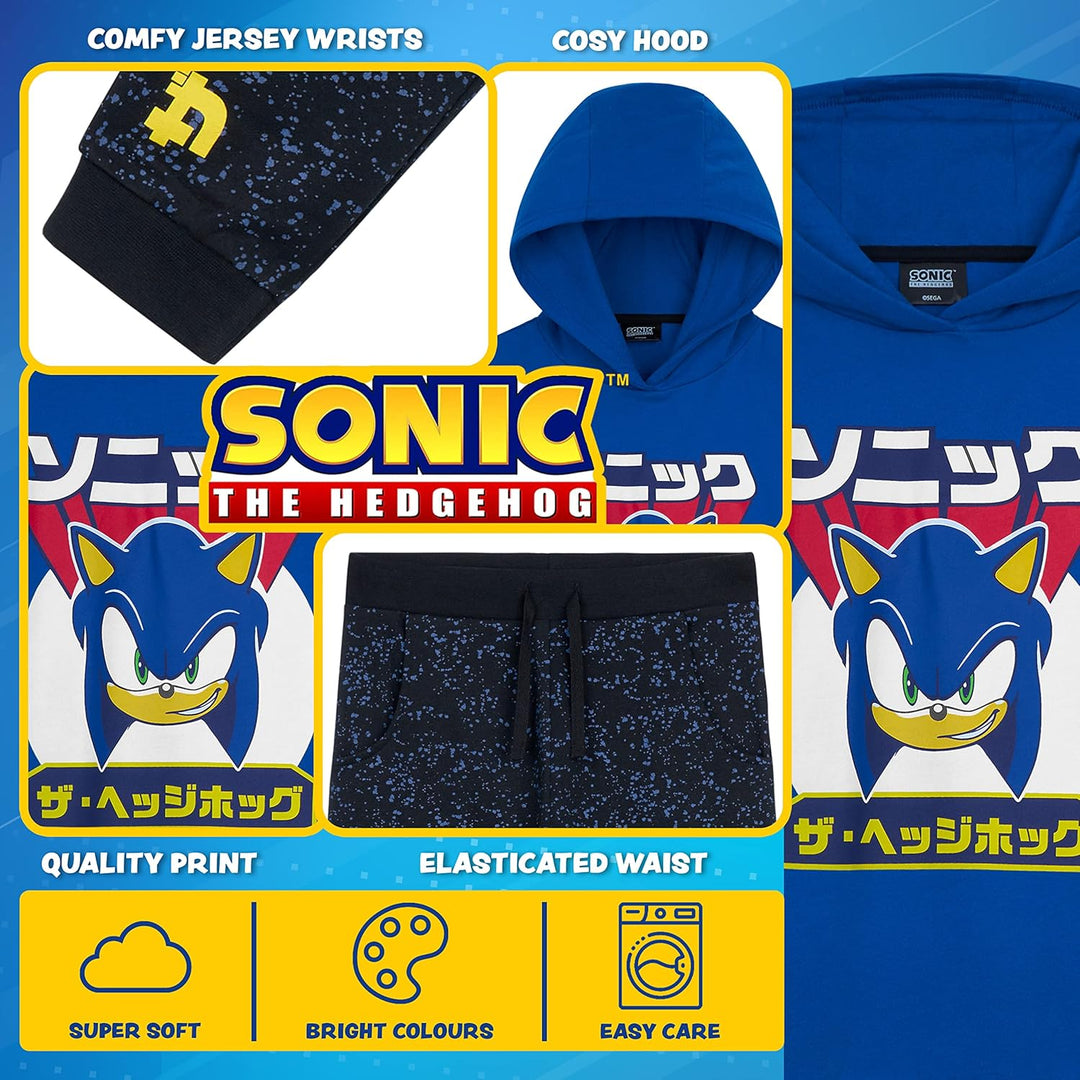 Sonic Jogginganzug Kinder Trainingsanzug Jungen Mädchen Hoodie und Hosen Set Schule Kindergarten Rei