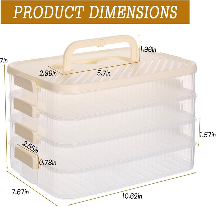 4-Lagige Stapelbare Keksdosen mit Deckel, 14x20.5x30.5CM Luftdichte Aufbewahrungsbox für Kekse, Dess
