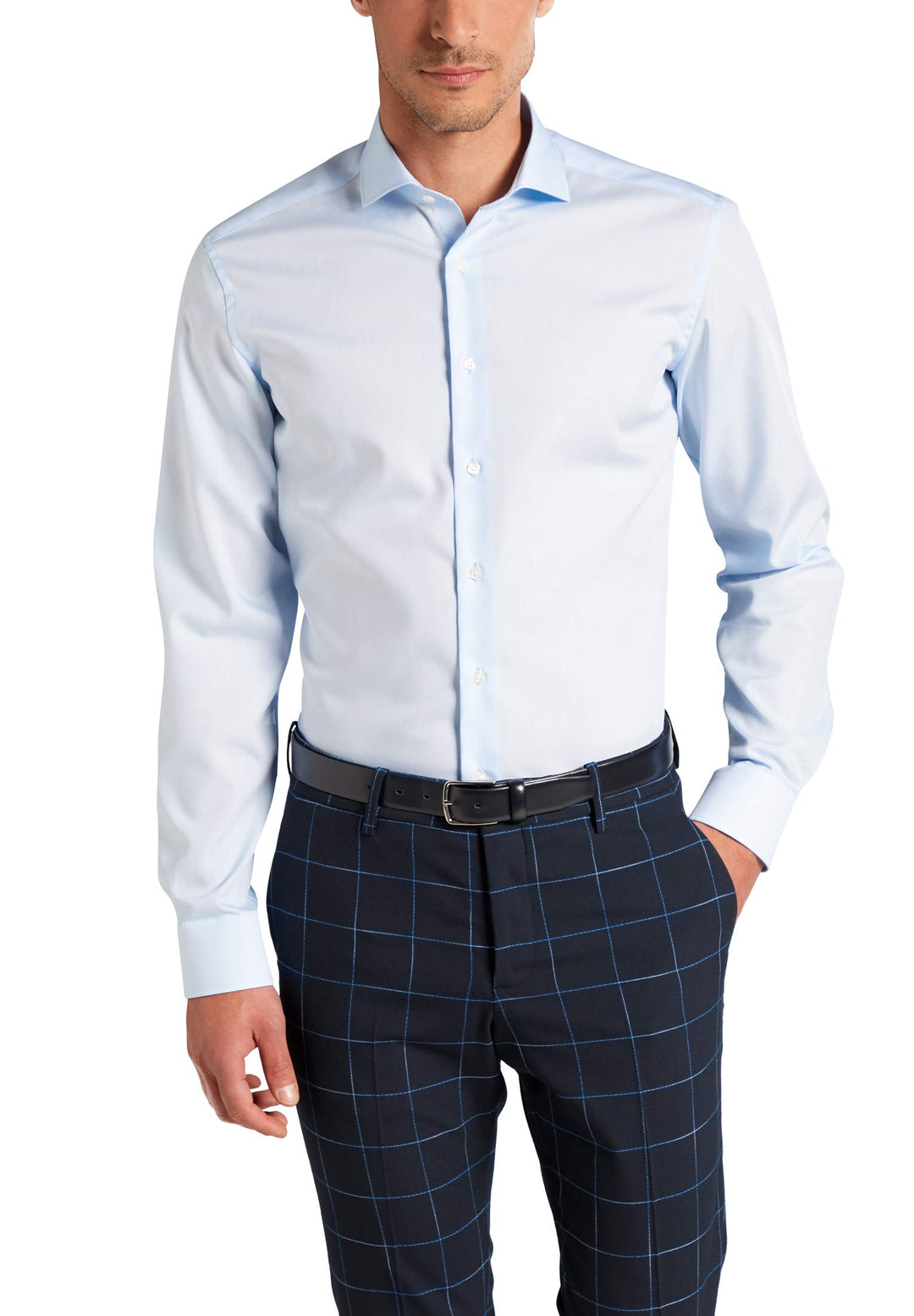 ETERNA Herren Original Shirt Slim FIT 44 Hellblau, 44 Hellblau