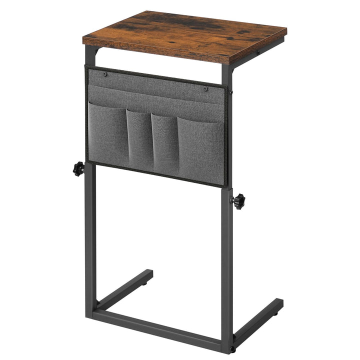 HOOBRO C-Form Beistelltisch, Höhenverstellbar 50–75 cm, Sofatisch, Couchtisch mit 5 Oxford-Stofftasc