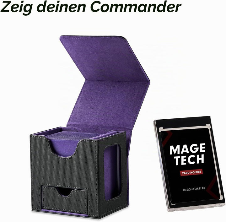 Commander Deckbox für MTG - Patentiertes Design, Commander Display, passt für 100 doppelt eingehüllt
