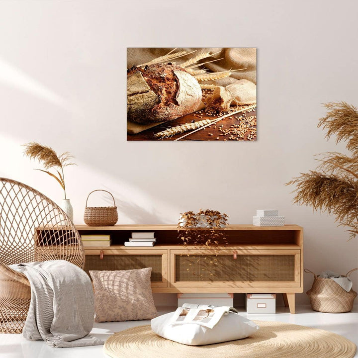 Bilder auf Leinwand Brot Bäckerei Lebensmittel Roggen Leinwandbild 70x50cm Wandbilder Dekoration Woh