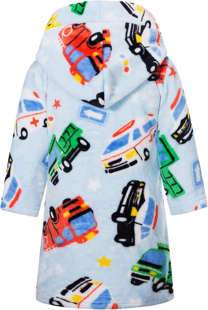 Bademantel für Kinder Mädchen Jungen Fleece Kinderbademantel mit Kapuze, Flanell Flauschig Morgenman