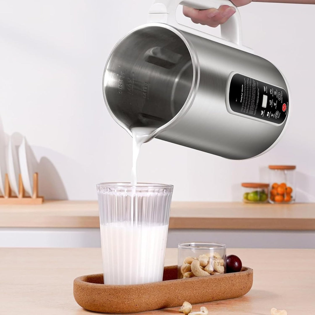 Sojamilch Maschine, Pflanzenmilchbereiter 1200ml - 7-in-1 für Mandel-, Hafer-, Nussmilch mit Selbstr