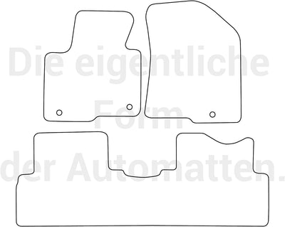 moto-MOLTICO Fussmatten Auto Velours Autoteppiche Schwarz Automatten Set 3-teilig passend für Kia Ca