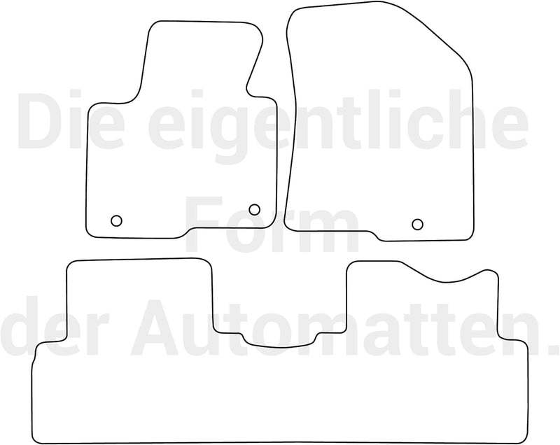 moto-MOLTICO Fussmatten Auto Velours Autoteppiche Schwarz Automatten Set 3-teilig passend für Kia Ca