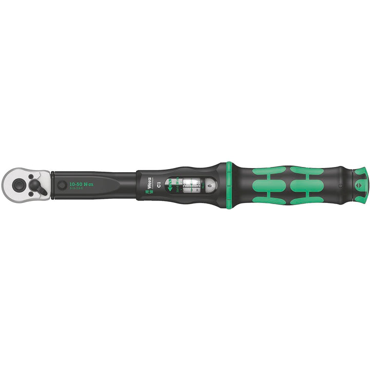 Wera 05075620001 Click-Torque C 1 Drehmomentschlüssel mit Umschaltknarre Schwarz, Grün, 1/2", 10-50