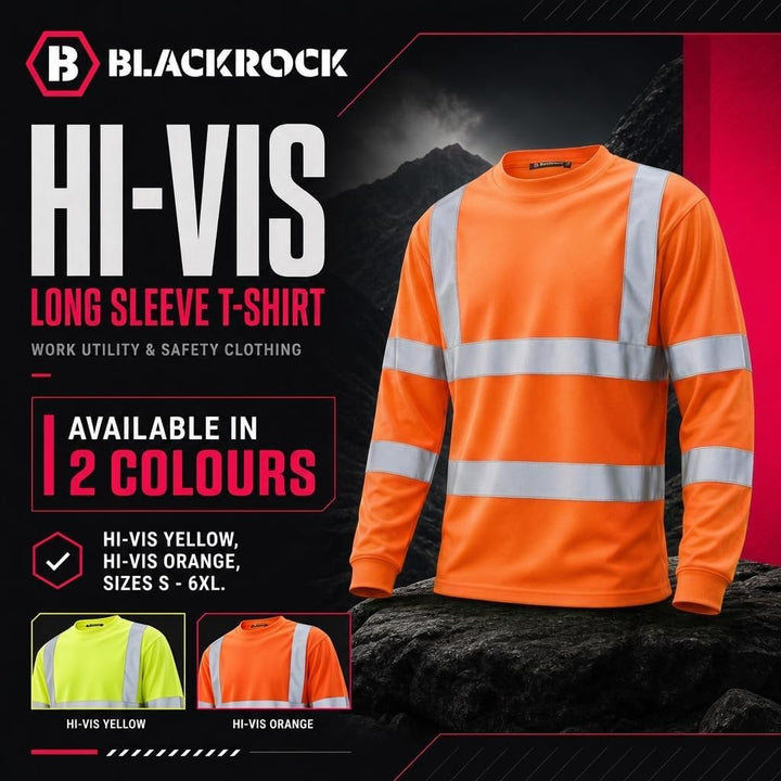Blackrock Warnschutz-Langarm-T-Shirt 3XL Rail Orange, 3XL Rail Orange