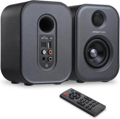 AIYIMA S400 Bücherregal-Lautsprecher hat 7,6 cm (3 Zoll) 80 W Hochleistungs-Lautsprecher, HiFi-BT-Bü