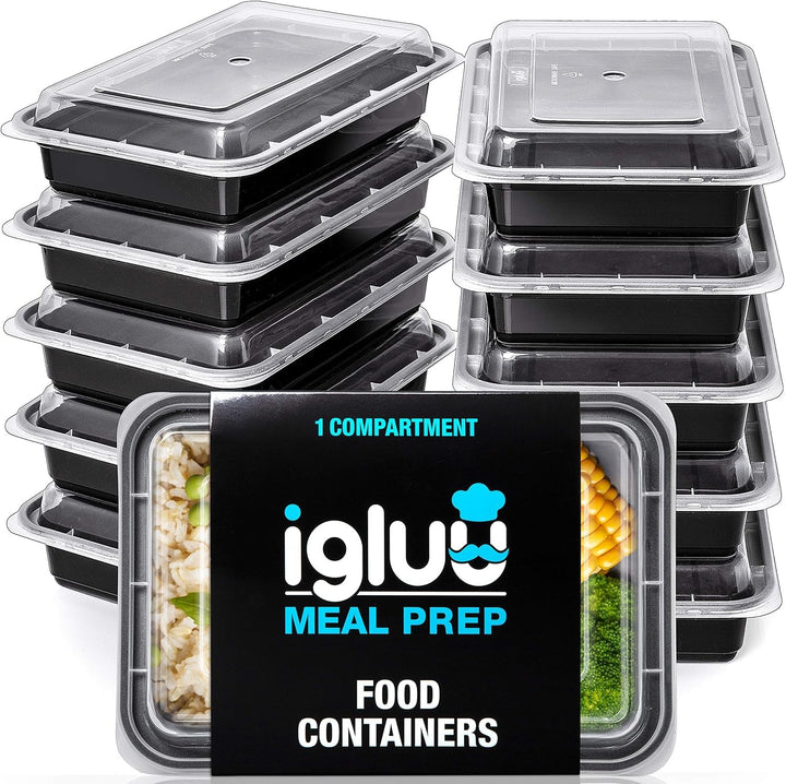 [10er Pack] 1-Fach Meal Prep Container Von Igluu - Essensbox, Lunchbox Mikrowellengeeignet, Spülmasc
