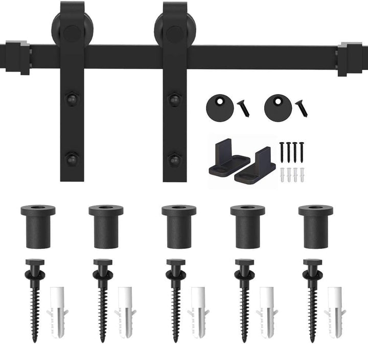 WINSOON 183cm Schiebetürsystem Schiebetürbeschlag Set für Einzel-Innentüren und Wandschränke J Formw