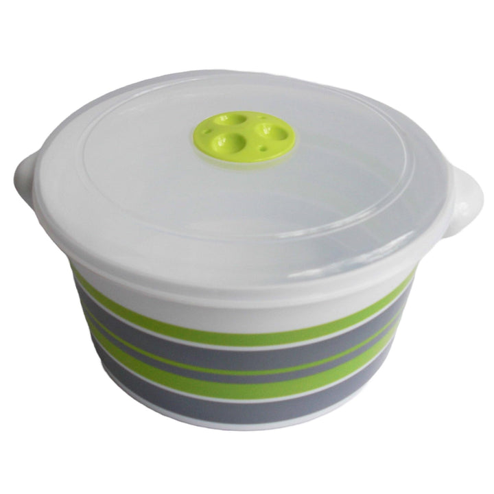 Tredoni 3L Mikrowellen-Topfwanne mit belüftetem Deckel - Heizkochen Dampfgartopf (3 Liter), 3 Liter