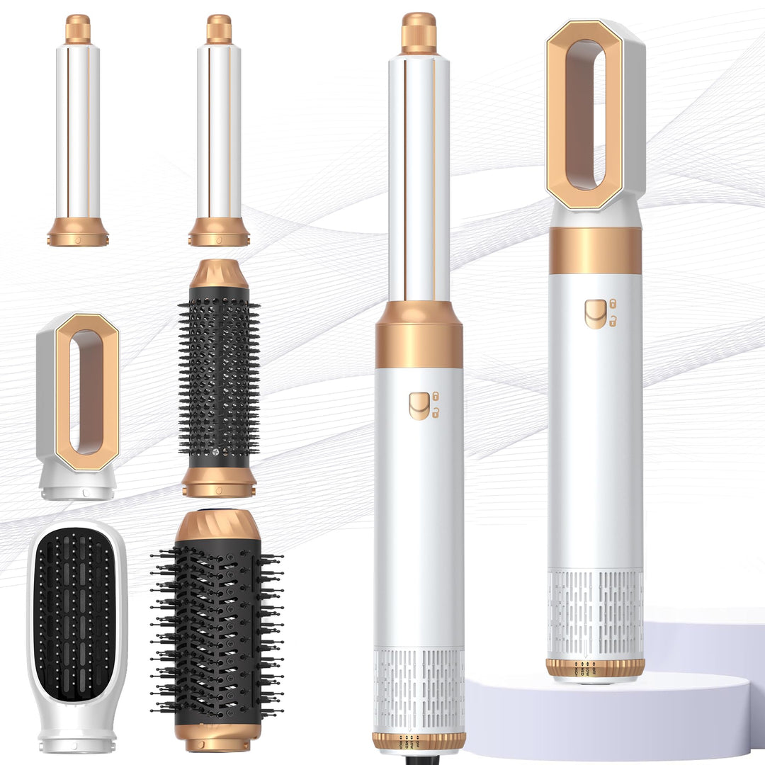 MogaWave Hairstyler Pro Airbrush Haarstyler 6 in 1 Air styler mit Warmluftbürste, Föhnbürste, Rundbü