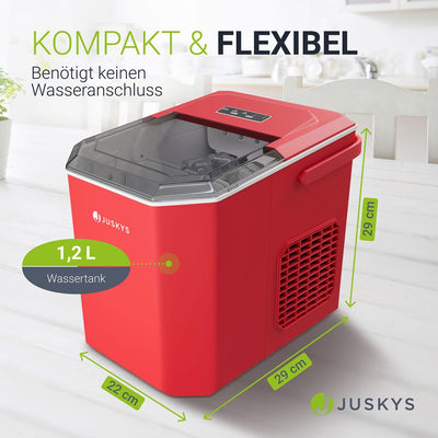 Juskys Eiswürfelmaschine IceOracle - Cocktail Eiswürfel in 6-13 min - Mini Eiswürfelbereiter für 12