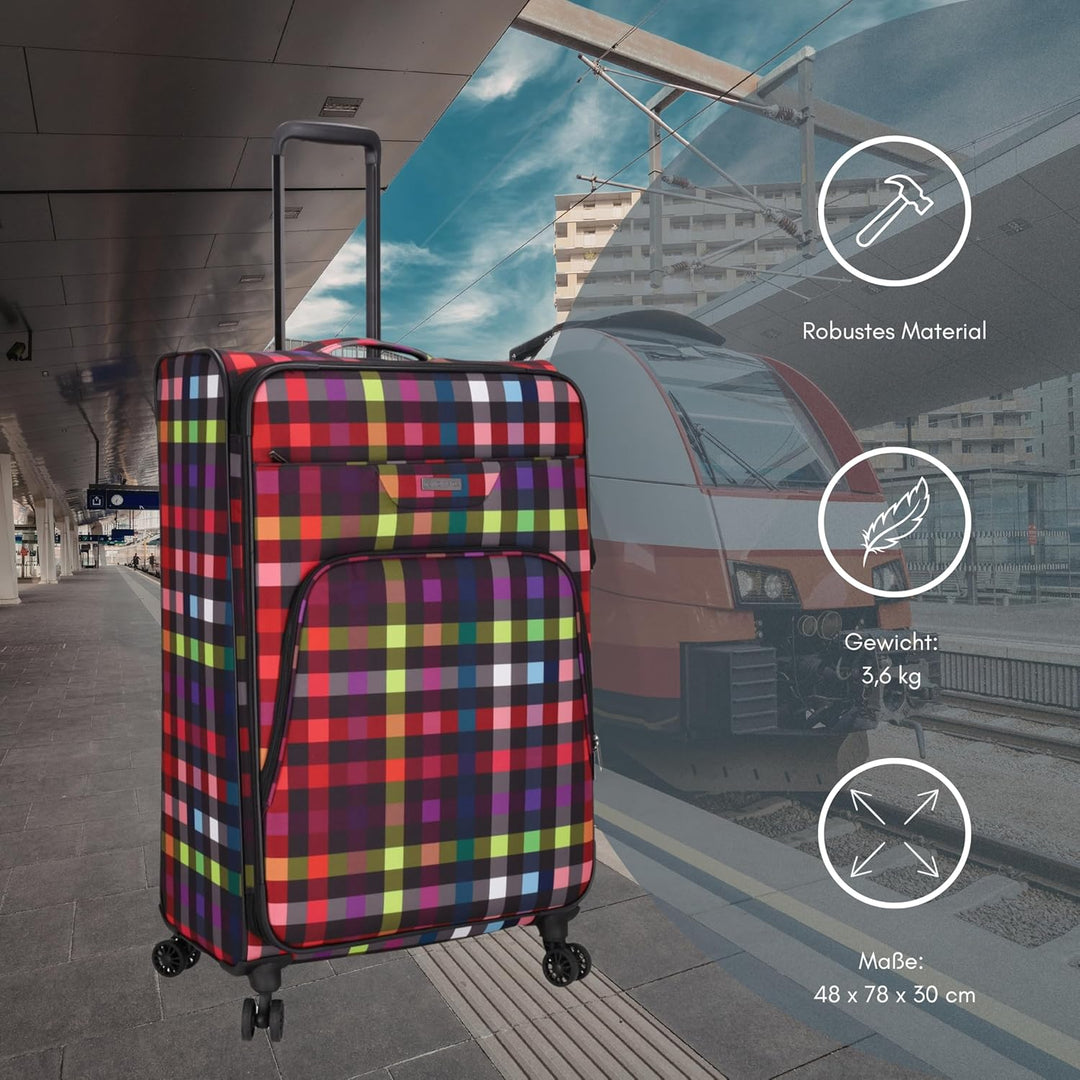 Kenorada Reisetrolley SoftLITE 4w | Koffer aus strapazierfähigem Polyester | leichter Trolley mit vi