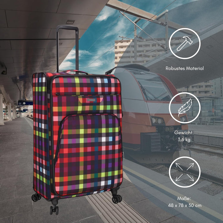 Kenorada Reisetrolley SoftLITE 4w | Koffer aus strapazierfähigem Polyester | leichter Trolley mit vi