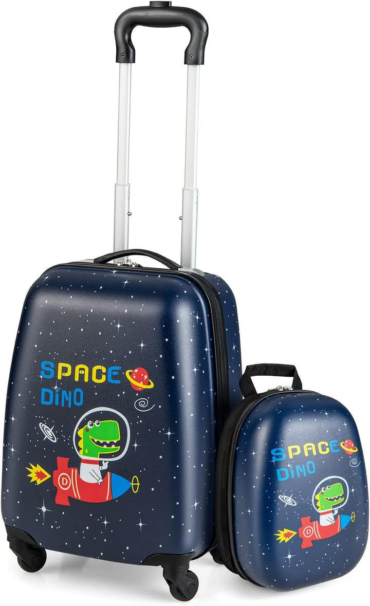 DREAMADE 2tlg. Kinderkoffer mit Rucksack, 16” + 12” Kinderkoffer Set, Kindertrolley Kindergepäck Han