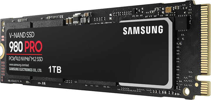 Samsung 980 PRO NVMe M.2 SSD, 1 TB, PCIe 4.0, 7.000 MB/s Lesen, 5.000 MB/s Schreiben, Interne SSD fü