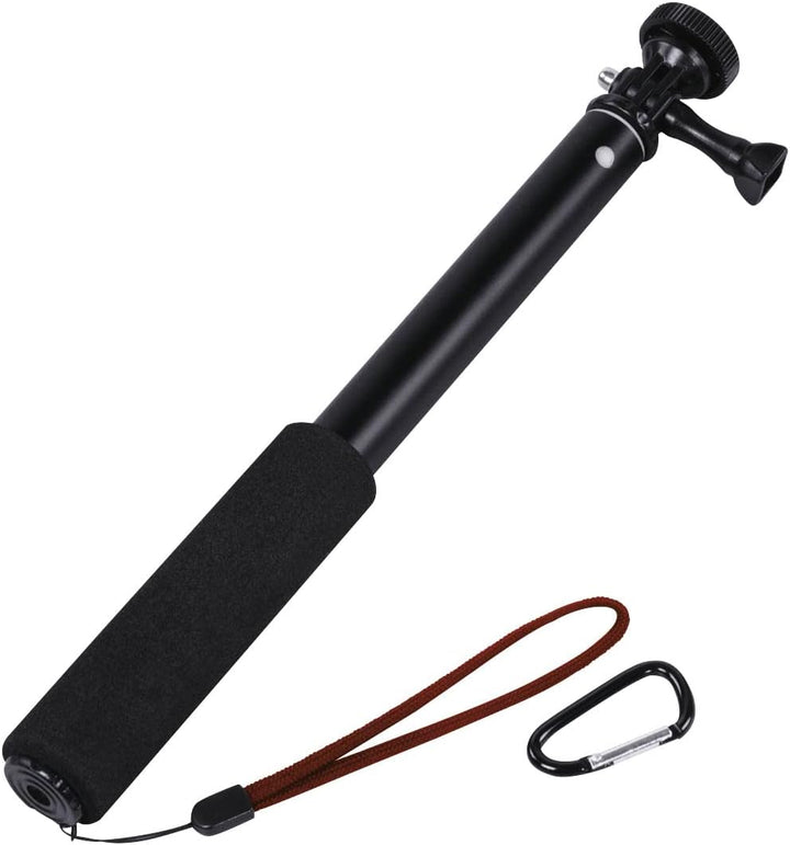 Hama Selfie-Stick, Reise-Teleskopstab mit Neiger-Stativkopf für Smartphones, Kameras und GoPro-Actio