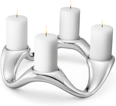 Georg Jensen Cobra 4 Pillar Candleholder Stainless Steel