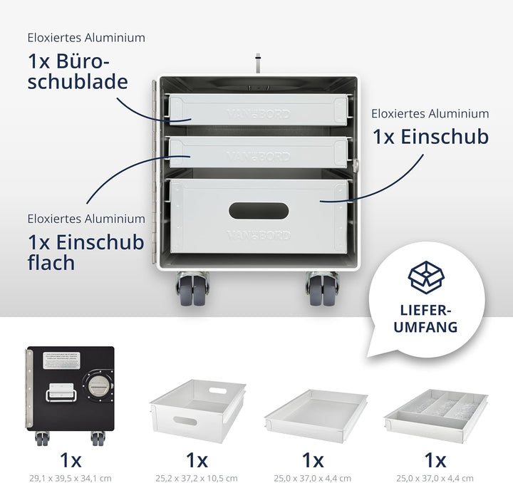 Rollcontainer mit Schubladen, Metallschrank, mobiler Aktenschrank, Schubladenschrank, Industrial Möb