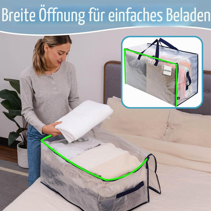 VENO 102 Liter Grosse Aufbewahrungstasche mit Deckel, Strapazierfähige Griffe und Reissverschlüssen