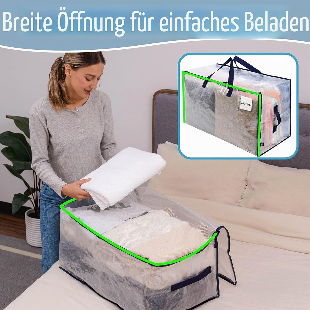 VENO 102 Liter Grosse Aufbewahrungstasche mit Deckel, Strapazierfähige Griffe und Reissverschlüssen