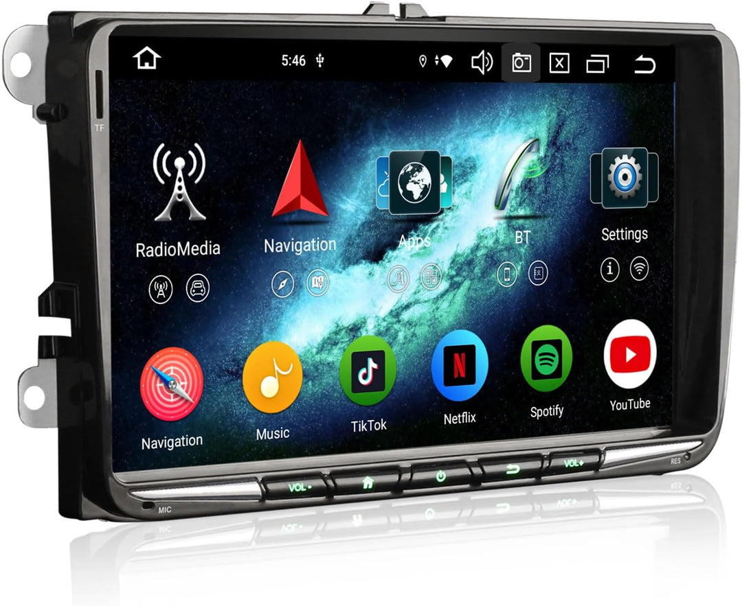 Erisin Android 14 Autoradio mit navi für VW Polo 6R Passat B6 B7 Golf 5/6 Touran T5 Tiguan Seat Skod