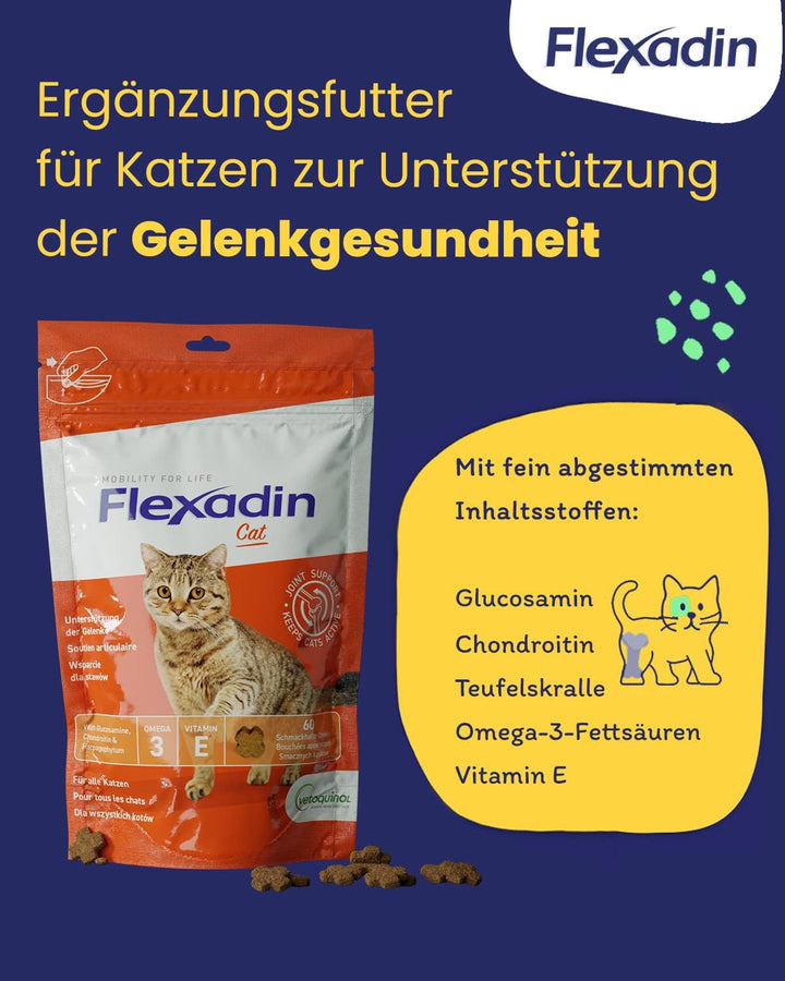 Flexadin® Cat | Für die Gelenkgesundheit von Katzen | mit Glucosamin, Chondroitin, Omega-3 &amp; Teufels