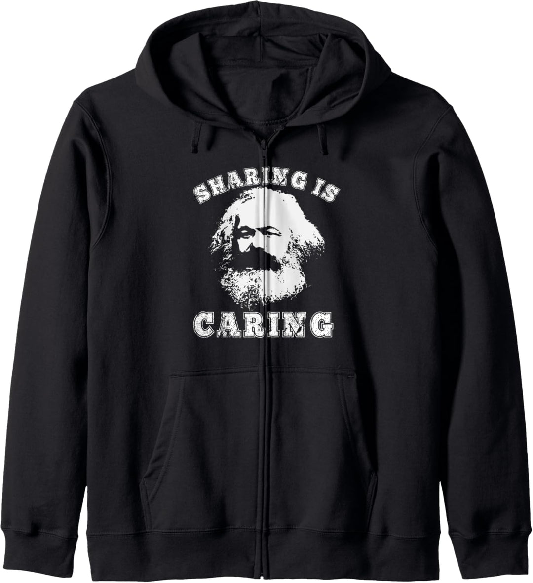 Varsity Style Socialism Karl Marx Sharing is Caring Kapuzenjacke