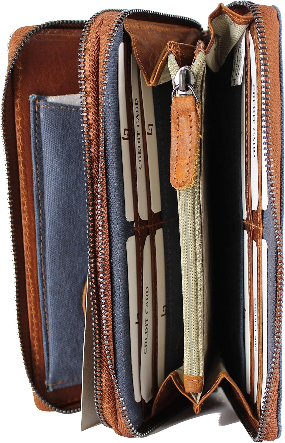 LANDLEDER Luxus Leder Jeans Denim Damen Geldbörse Frauen Portemonnaie Geldbeutel präsentiert von Rab