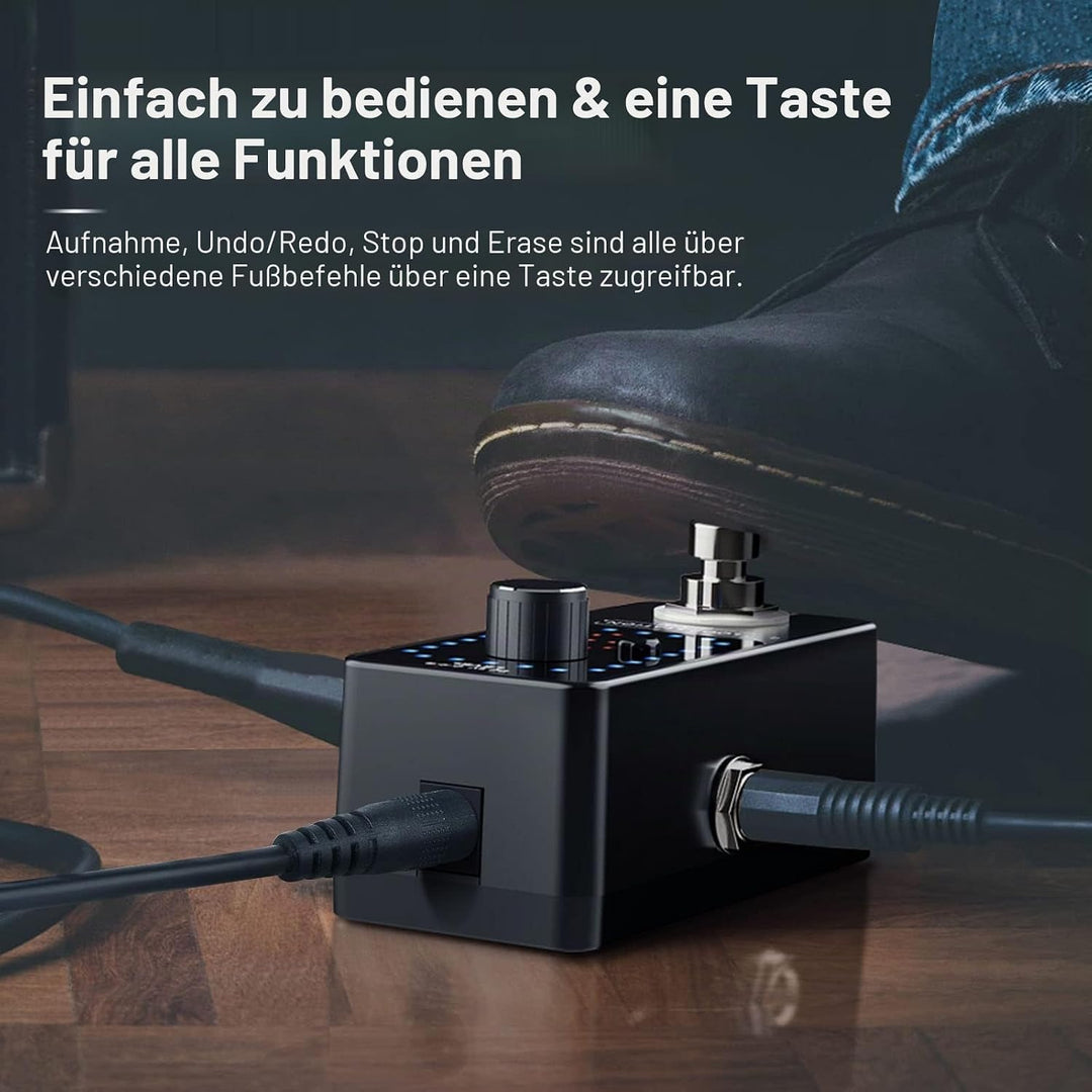 LEKATO Gitarren-Looper Effektpedalschlaufe, 9 Loops, Station mit USB-Kabel für E-Gitarre, Bassgitarr