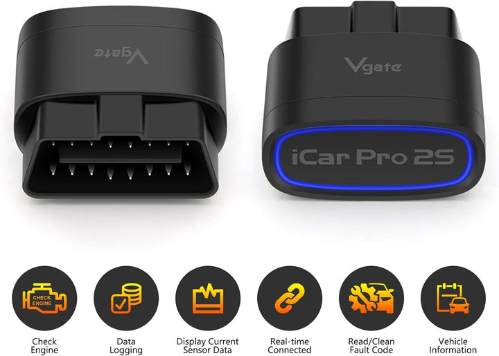 Vgate iCar Pro 2S OBD2 Diagnosegerät, Bluetooth 5.2 OBDII Diagnosewerkzeug für iOS, iPhone, Android