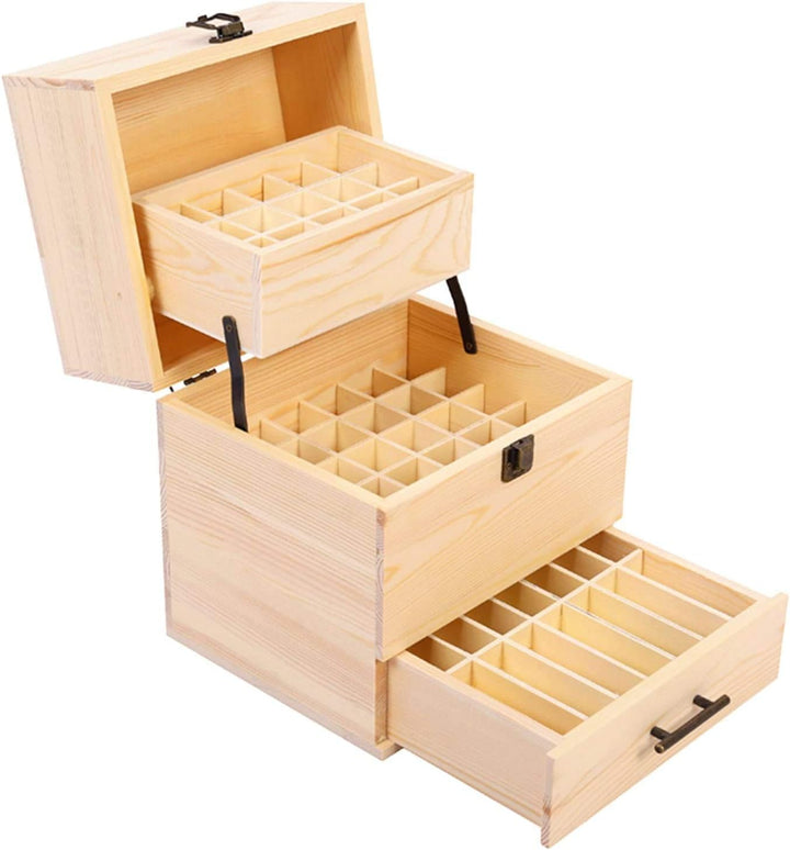 CHSEEA Ätherisches Öl Display Ständer Gestell Halter Organisator, 59 Löcher Holz Box Veranstalter Au