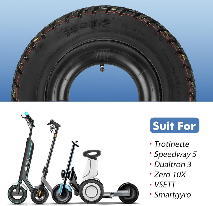 10 x 3 Zoll E Scooter Solid Reifen，Vollgummireifen für Kukirin G3/Kaabo Wolf Warrior/Kugoo M4 /Manti