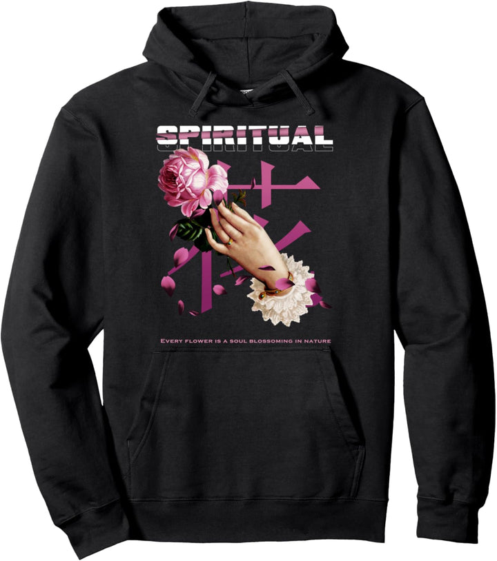 Spirituell Blume Seele - Sad Aesthetic Edgy Streetwear Pullover Hoodie