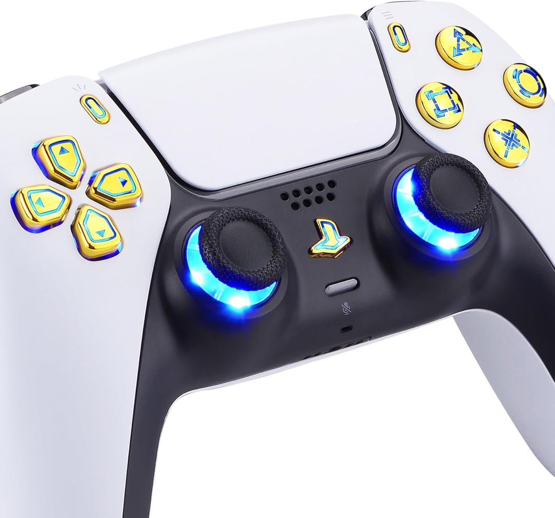 eXtremeRate DTF LED Kit für ps5 Controller BDM-030/040, Ersatz leucht D-Pad Thumbstick Share/Option/