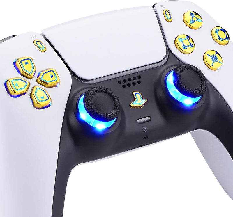 eXtremeRate DTF LED Kit für ps5 Controller BDM-030/040, Ersatz leucht D-Pad Thumbstick Share/Option/