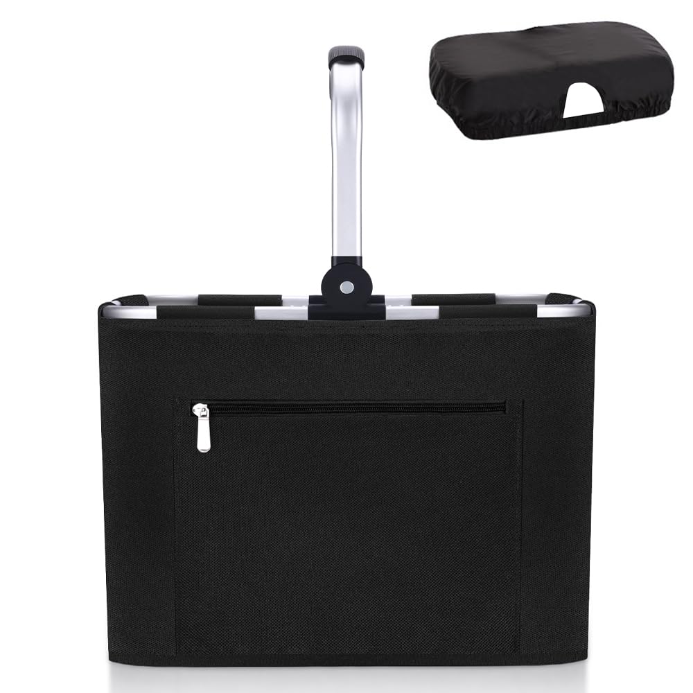 Diurwur® 30L Tragekorb Gross Faltbar Einkaufskorb mit Deckel Picknickkorb mit Stützstrebe Korb Einka