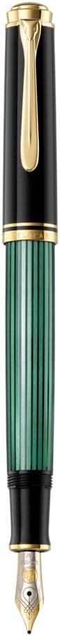 Pelikan Füllhalter Souverän 400, Schwarz-Grün, Feder M (mittel), hochwertiger Kolbenfüller im Gesche