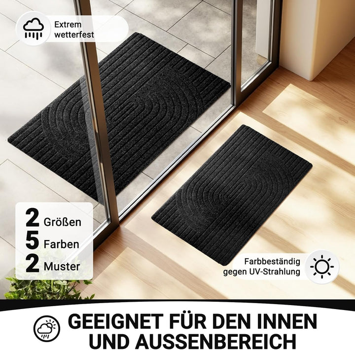 Fussmatte 60x90cm, rutschfeste Maschinenwaschbare Schmutzfangmatte, Teppich Wohnzimmer Innen und Aus