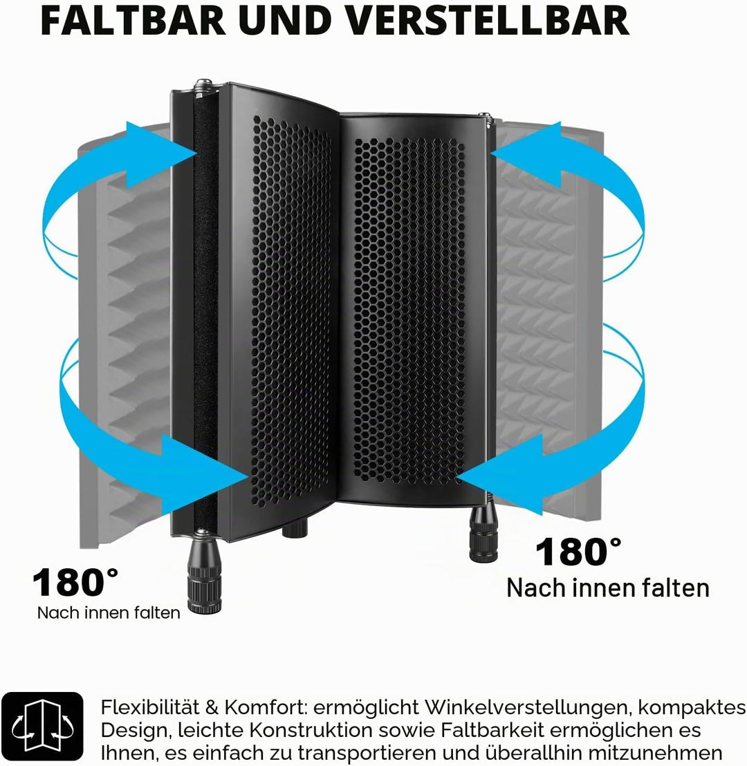 Aokeo Mikrofon Pop Filter mit Absorbierender Schaumschicht Schallabsorbierend Mikrofonisolationsschi