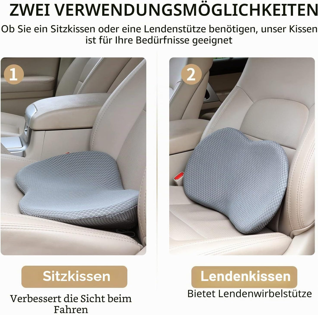 Autositzkissen,Ergonomisches Sitzkissen für Auto,Memory Foam Autositzauflage,keilkissen für Autositz