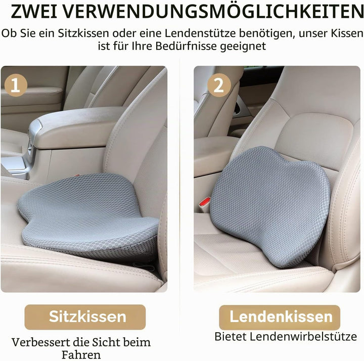 Autositzkissen,Ergonomisches Sitzkissen für Auto,Memory Foam Autositzauflage,keilkissen für Autositz