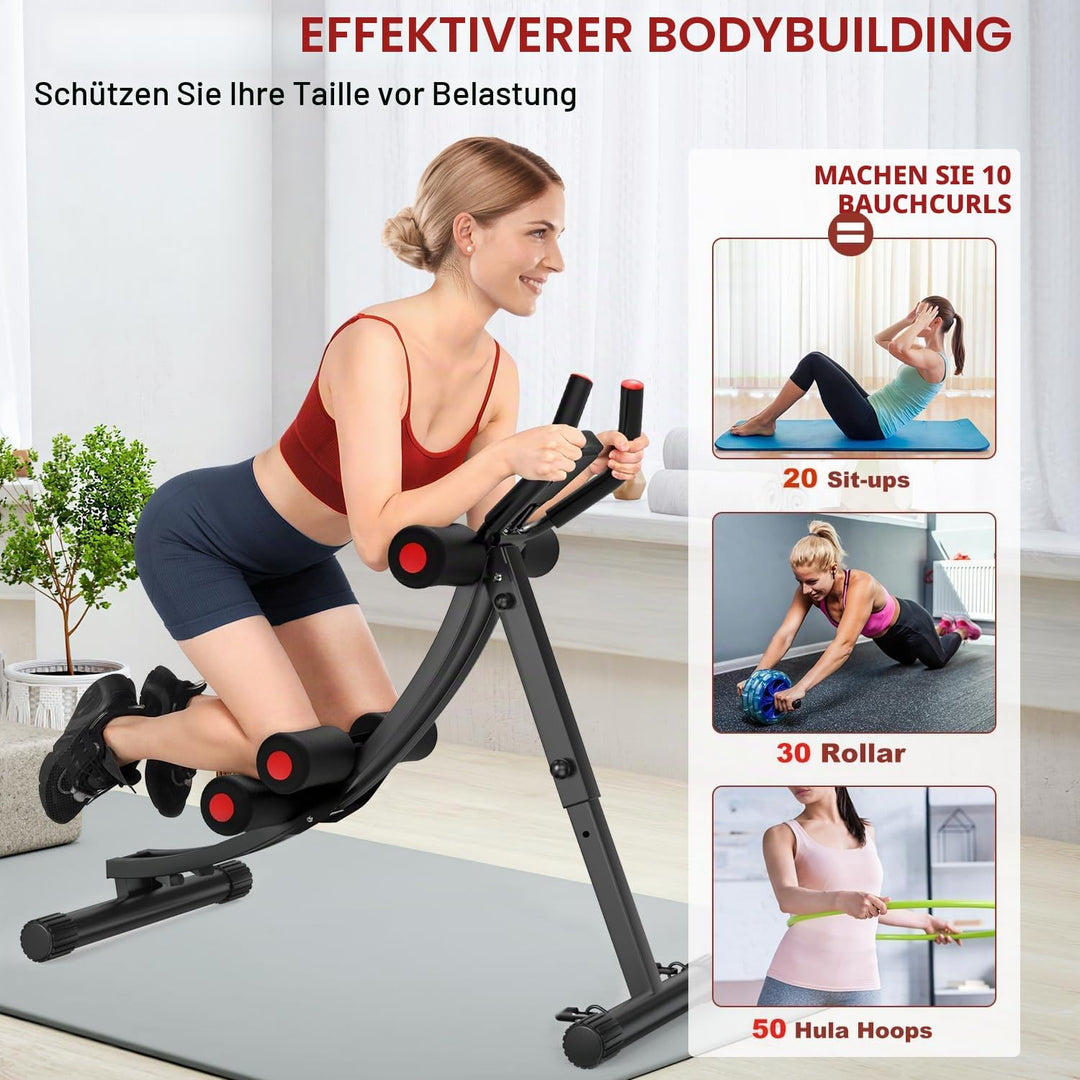 Bauchmuskelmaschine, verstellbare Bauchmuskel-Trainingsgeräte für Heim-Fitnessstudio, faltbare Bauch