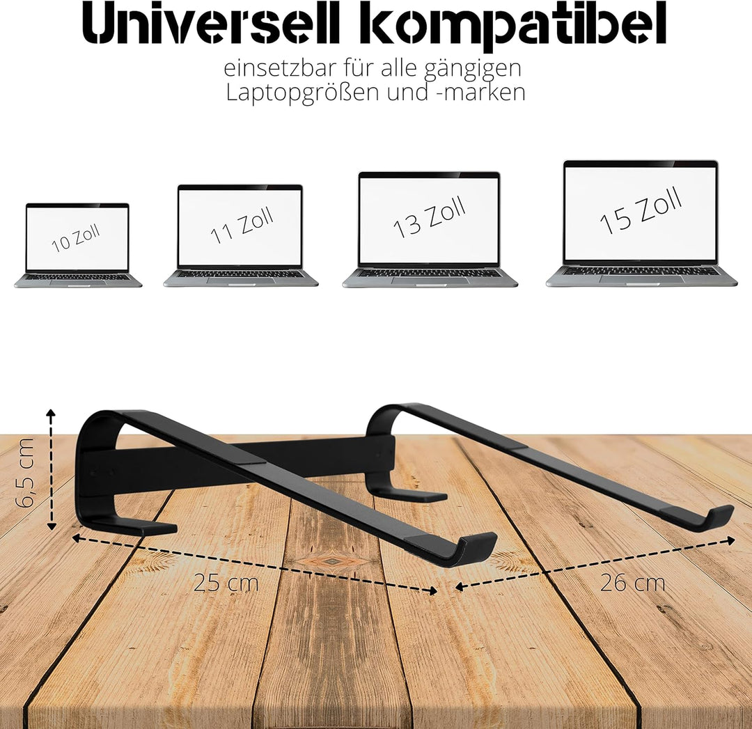 konsol Laptop-Ständer, 10–15,6 Zoll, Konsole, ergonomischer Aluminium-Notebook-Ständer, tragbar, mit