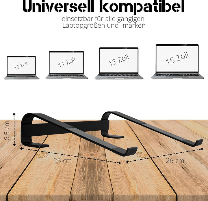 konsol Laptop-Ständer, 10–15,6 Zoll, Konsole, ergonomischer Aluminium-Notebook-Ständer, tragbar, mit