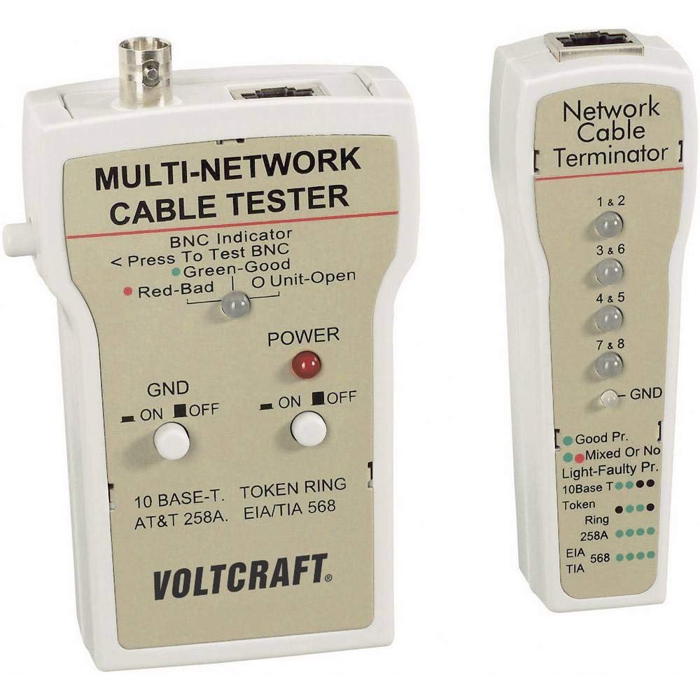 Kabeltester CT-1 VOLTCRAFT CT-1 Geeignet für RJ-45, BNC